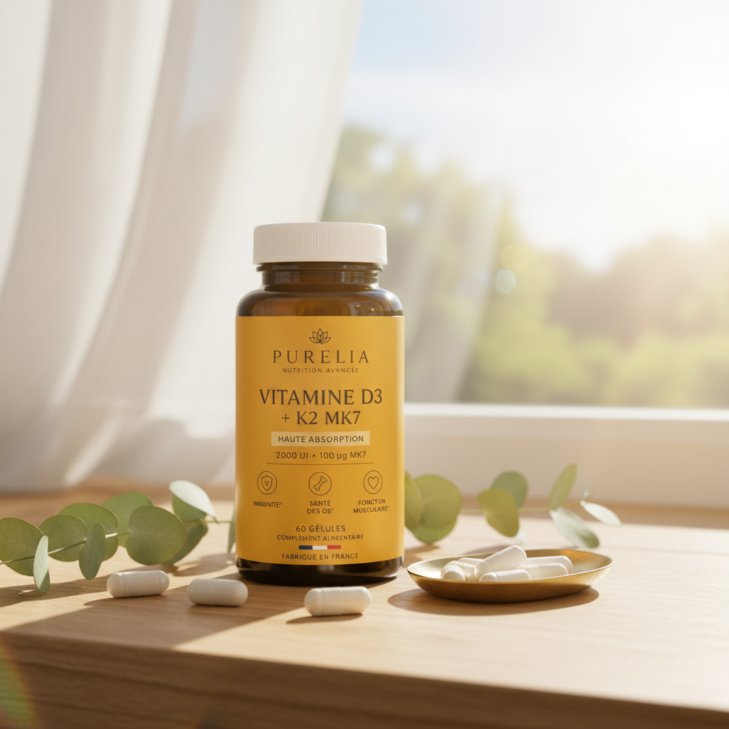 PURELIA Vitamine D3 + K2 MK7 - mise en situation ensoleillée